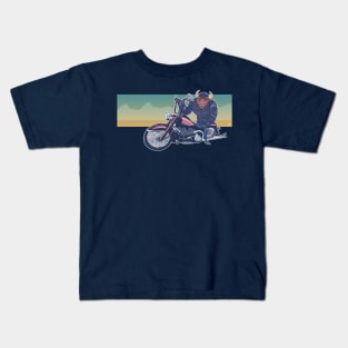 Biker Buffalo Kids T-Shirt
